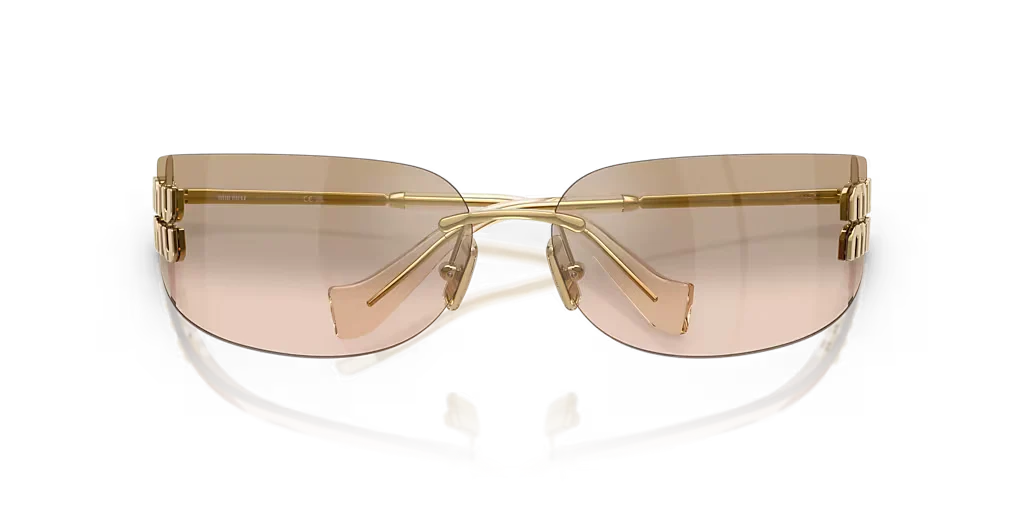 0MUA51S Sunglasses - Gold/Light Brown Mirror Bronze - Image 5