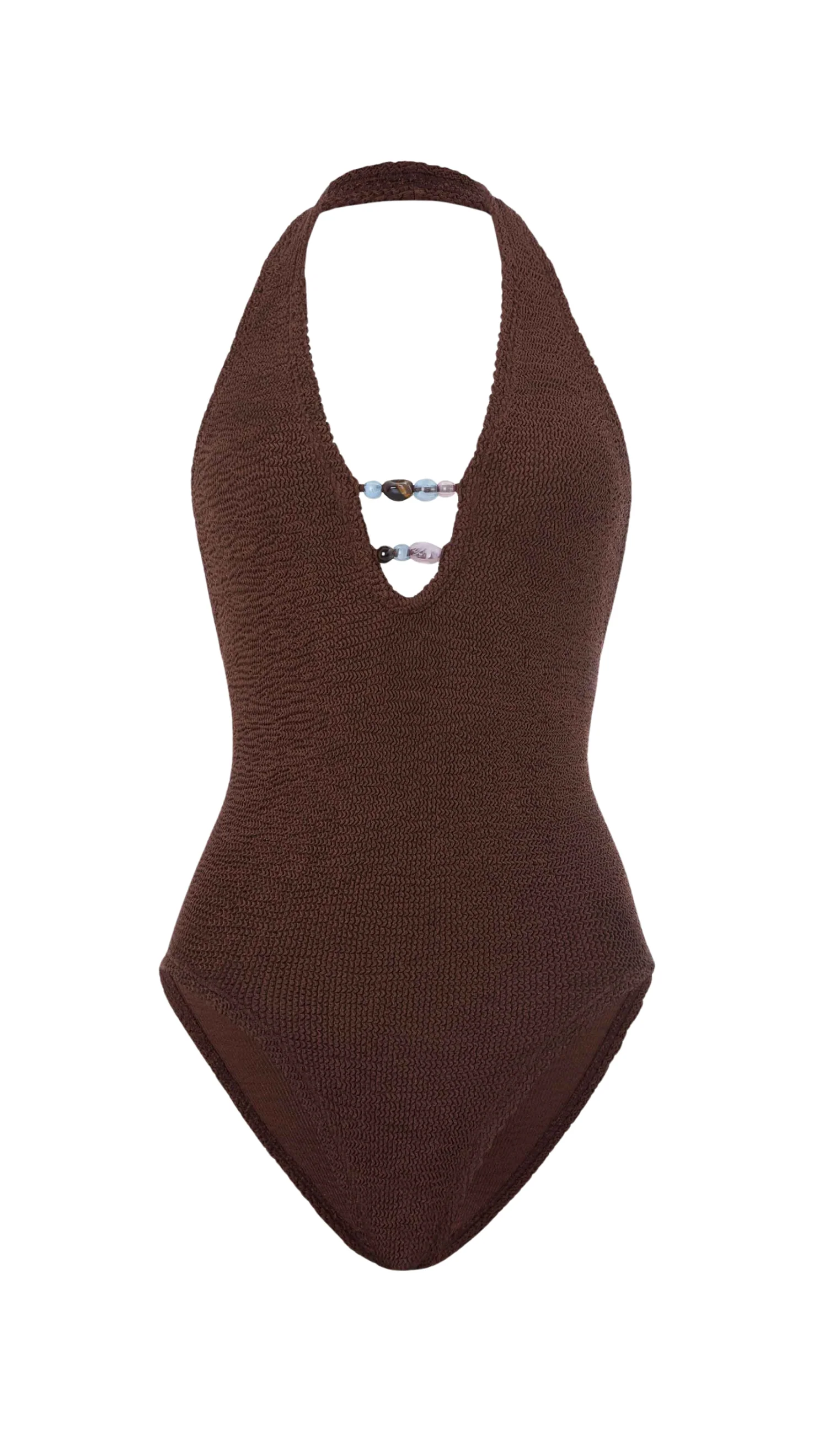 Adriana Beaded Swim - Metallic Chocolate