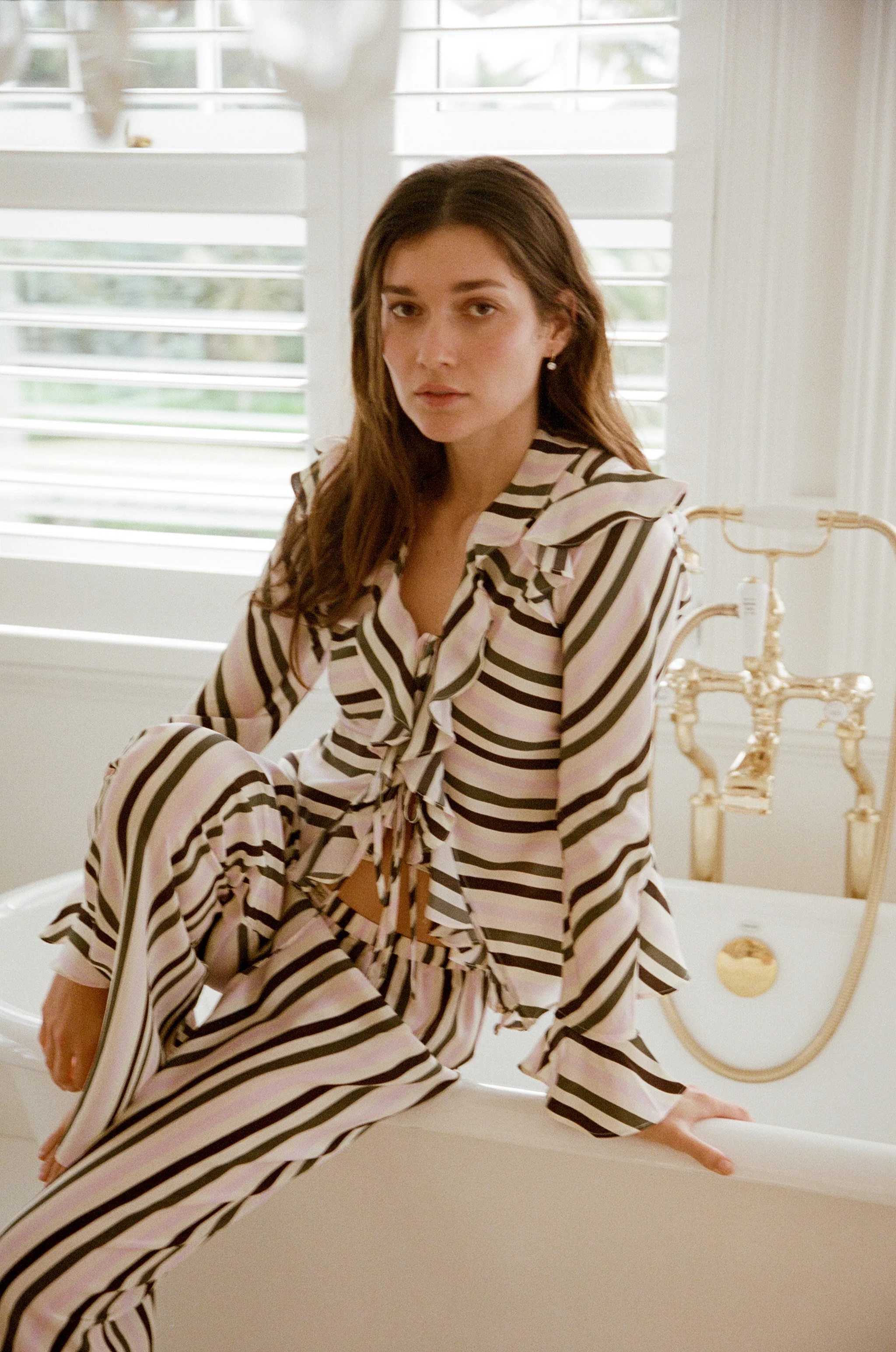 Aftersun Pant - Olive & Petal Stripe - Image 5