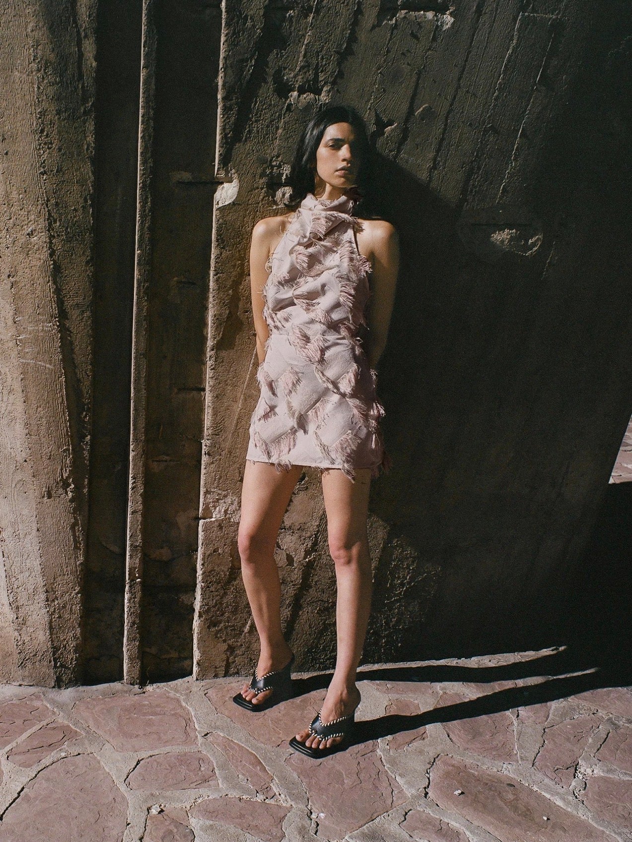 Back Wrap Mini Dress - Blossom Ice - Image 3