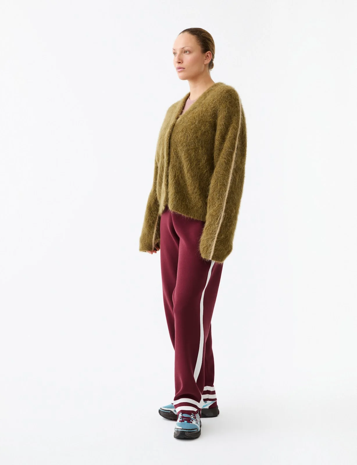 Brushed Alpaca Cardigan - Moss - Image 7