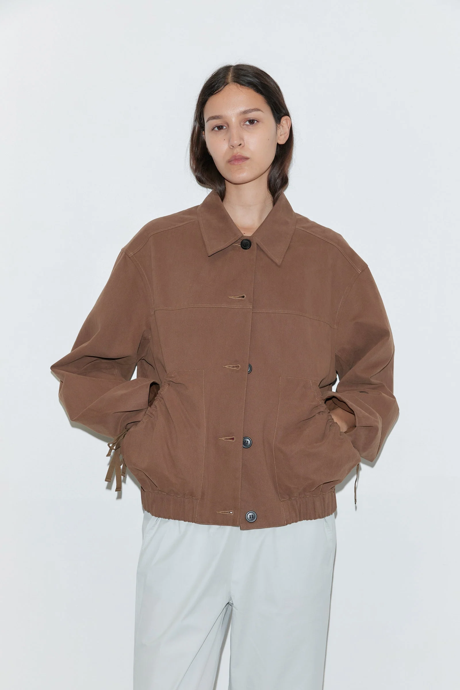 Button Up Jacket – Brown - Image 2