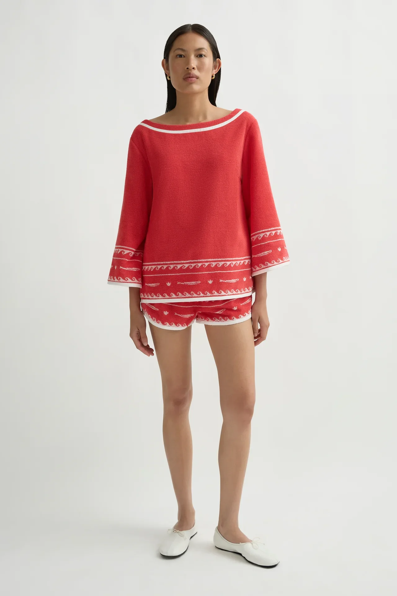 Cody Top - Red Ivory Fish - Image 3