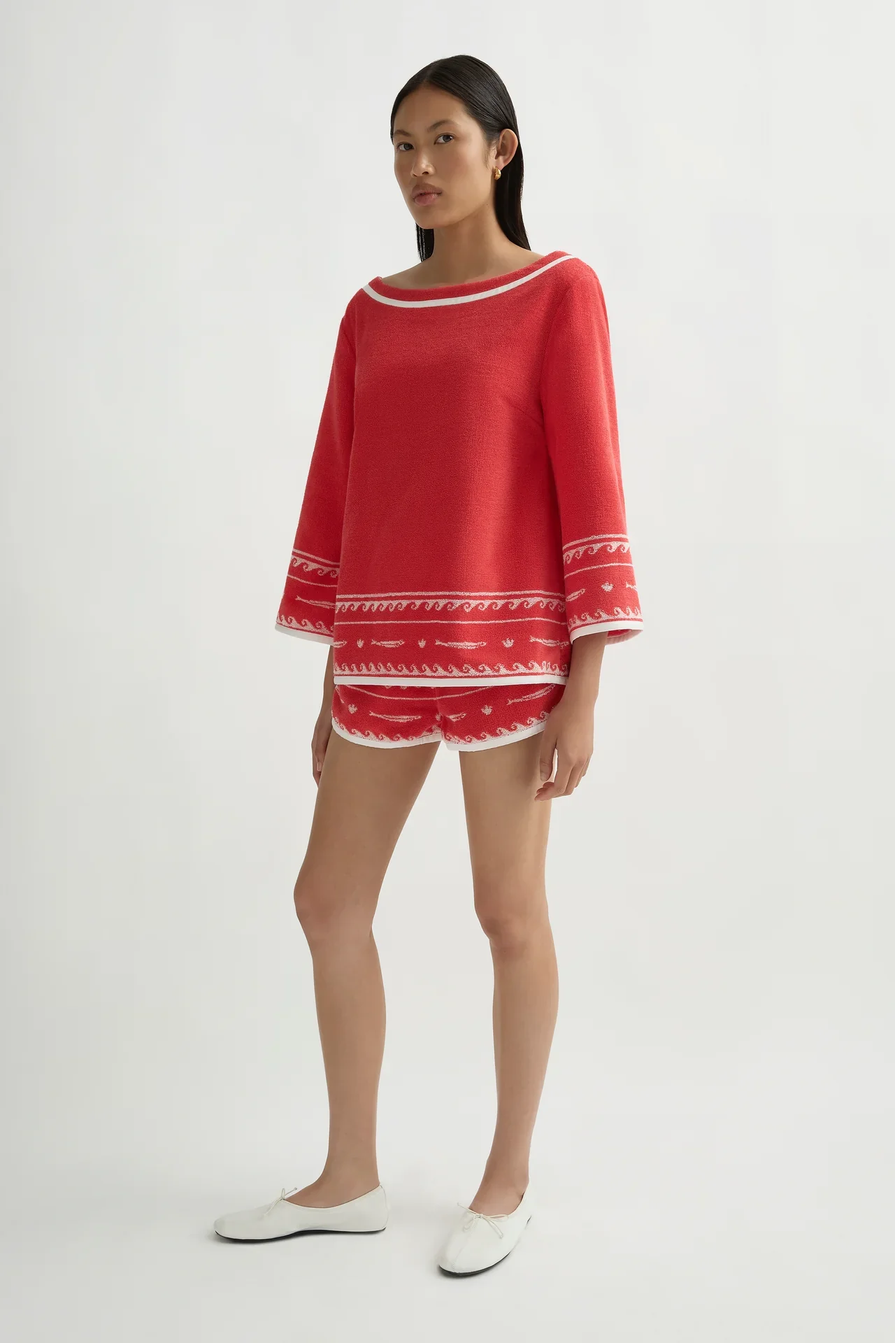Cody Top - Red Ivory Fish - Image 4