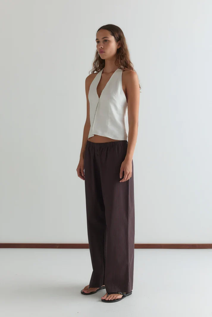 Double Button Pant - Brown Stripe - Image 3