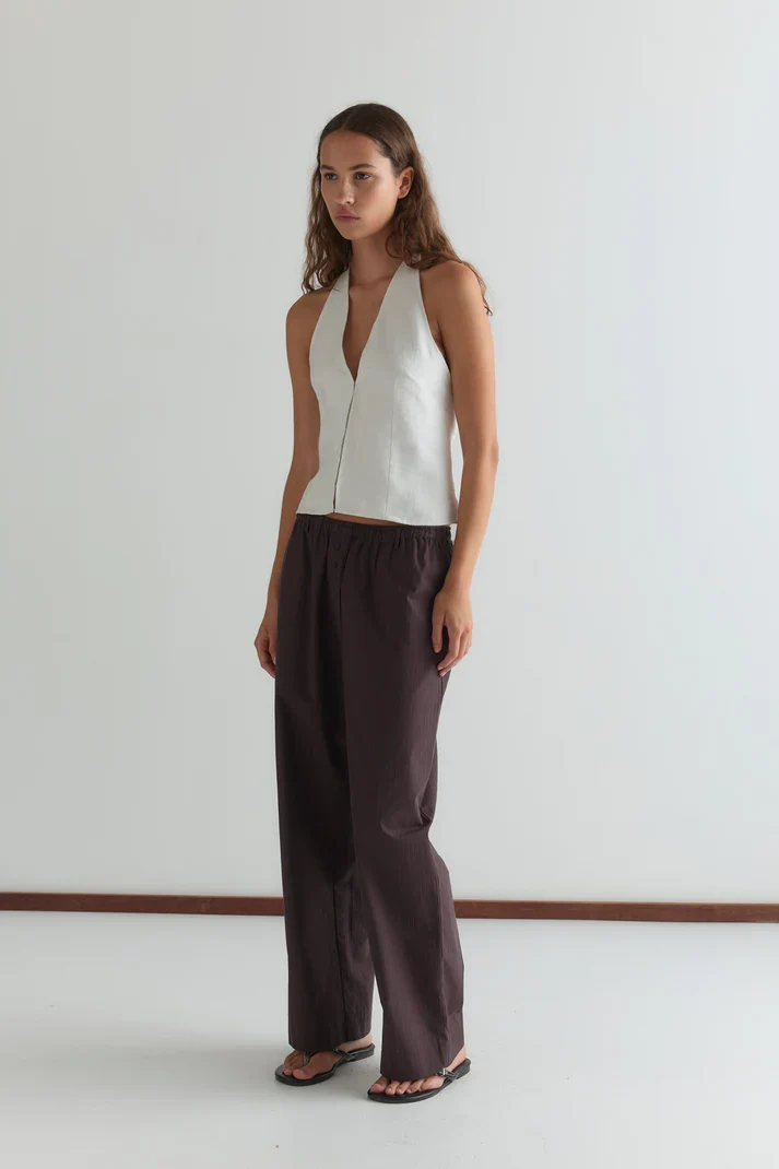 Double Button Pant - Brown Stripe - Image 5