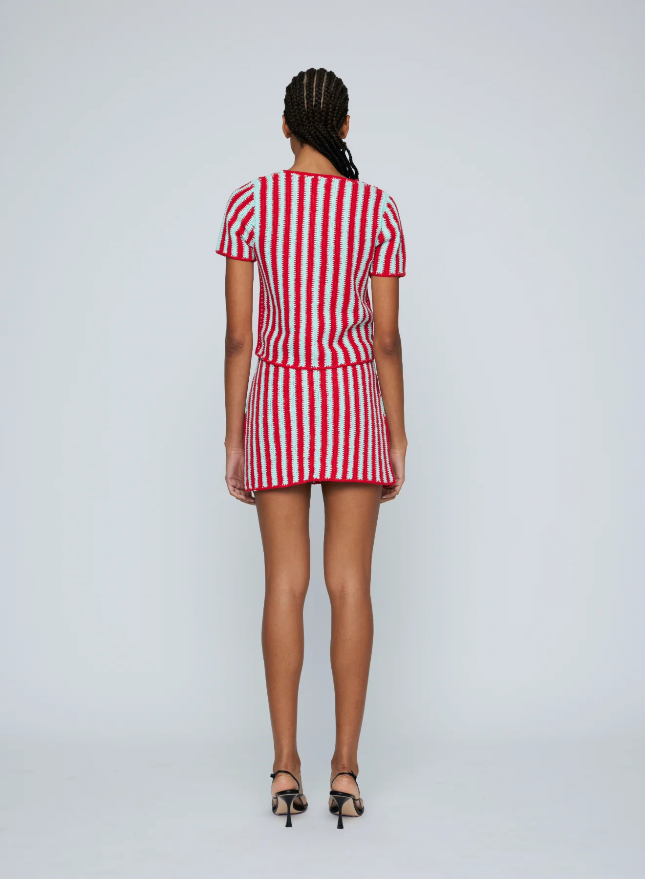 Zig Zag Crochet Skirt - Honeydew/Red - Image 3