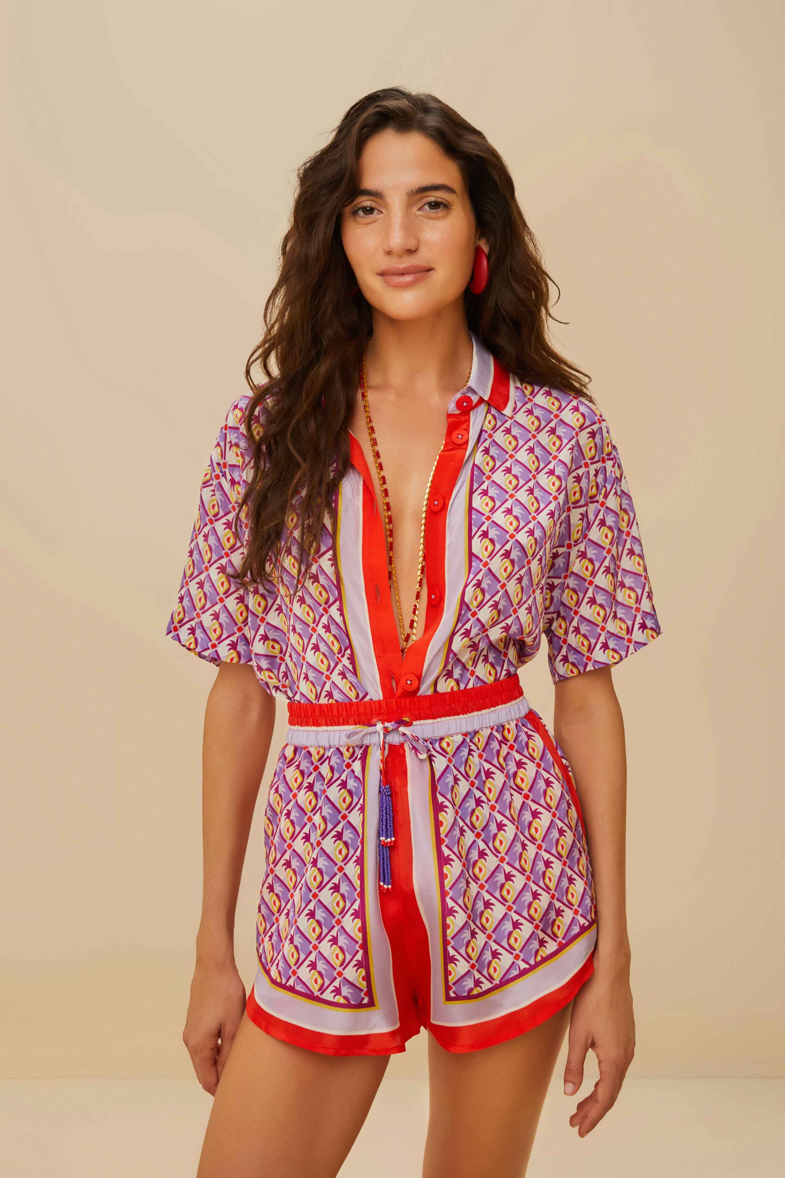 Graphic Pineapple Scarf Multicolour Shorts - Image 3
