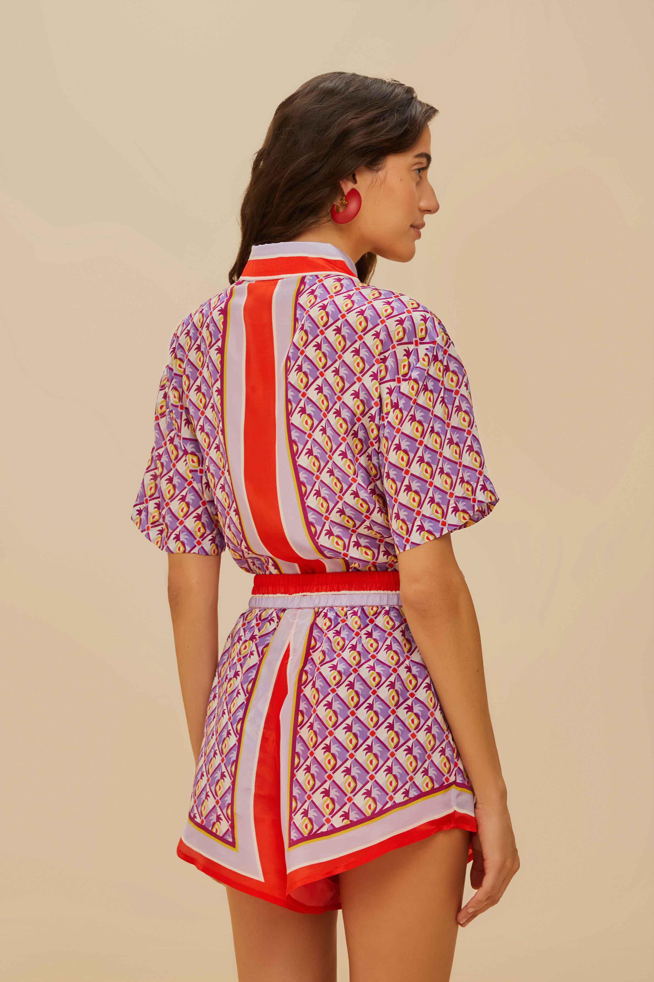 Graphic Pineapple Scarf Multicolour Shorts - Image 4