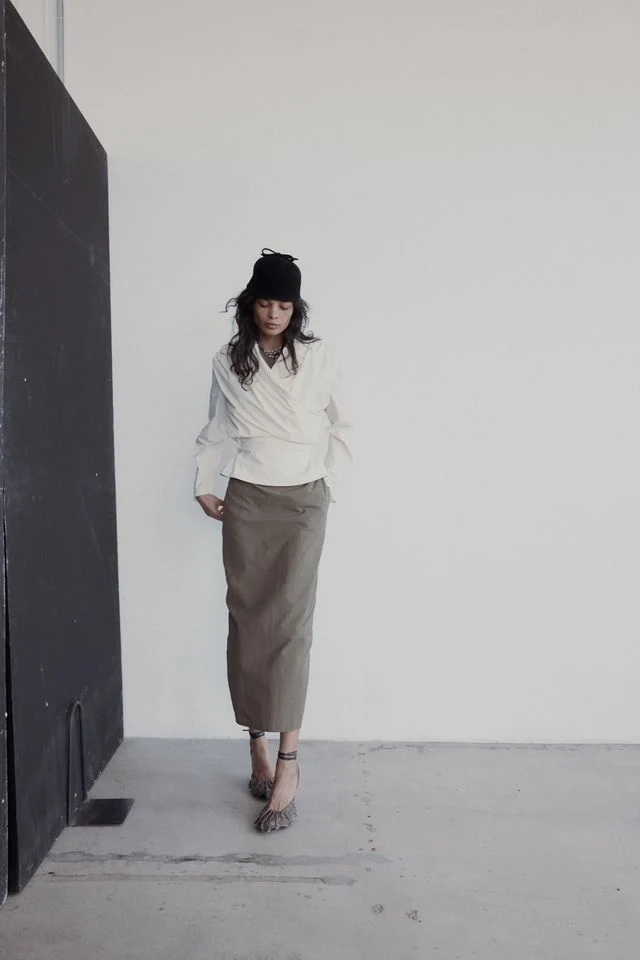 Long Sleeve Chaimberlain Top - Vanilla Tech Taffeta - Image 4