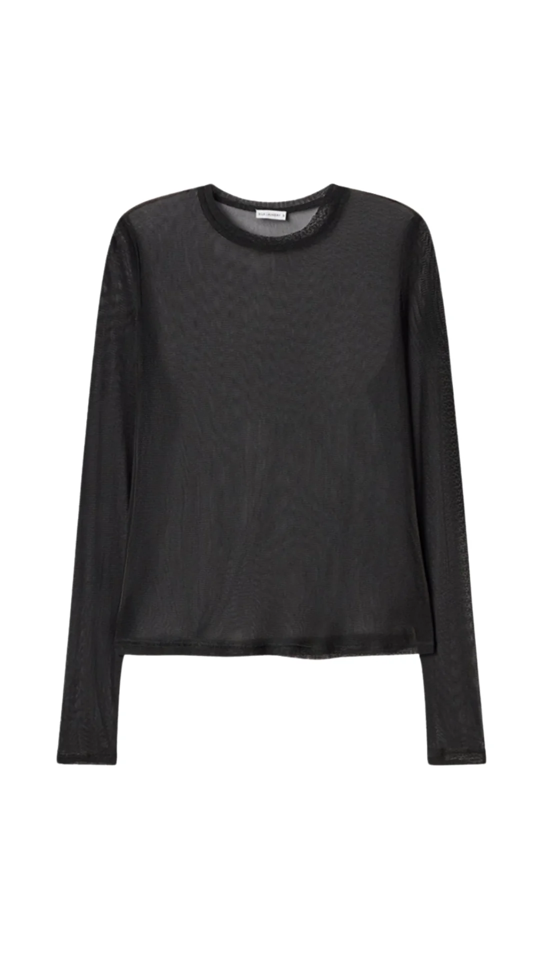 Mesh Long Sleeve Top - Black