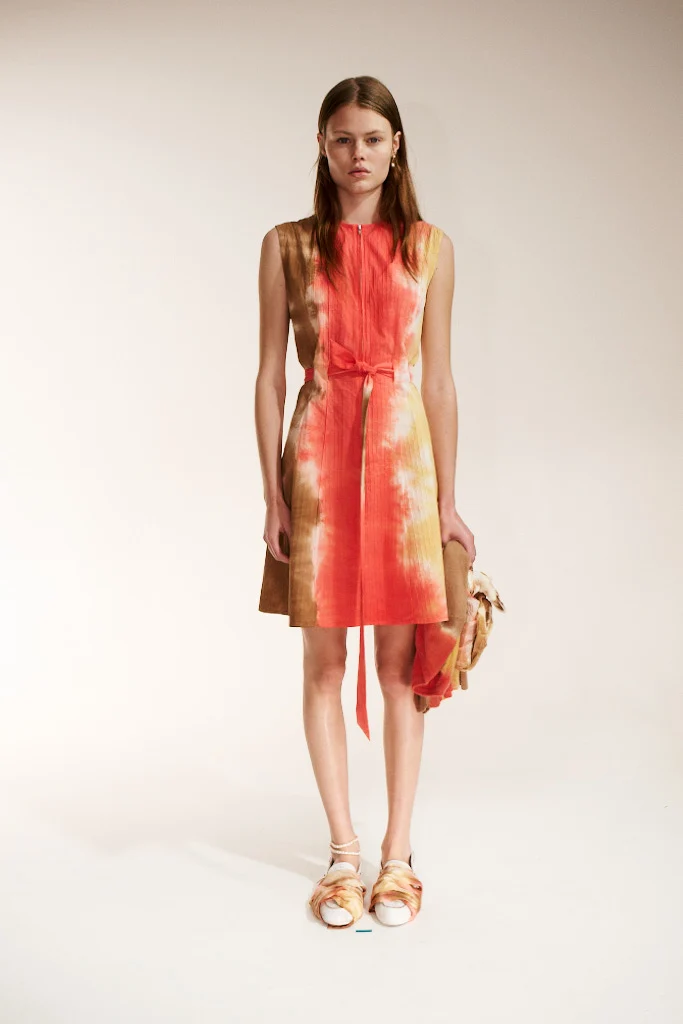Mini Sleeveless Zipper Dress - Citrine Stripe - Image 5