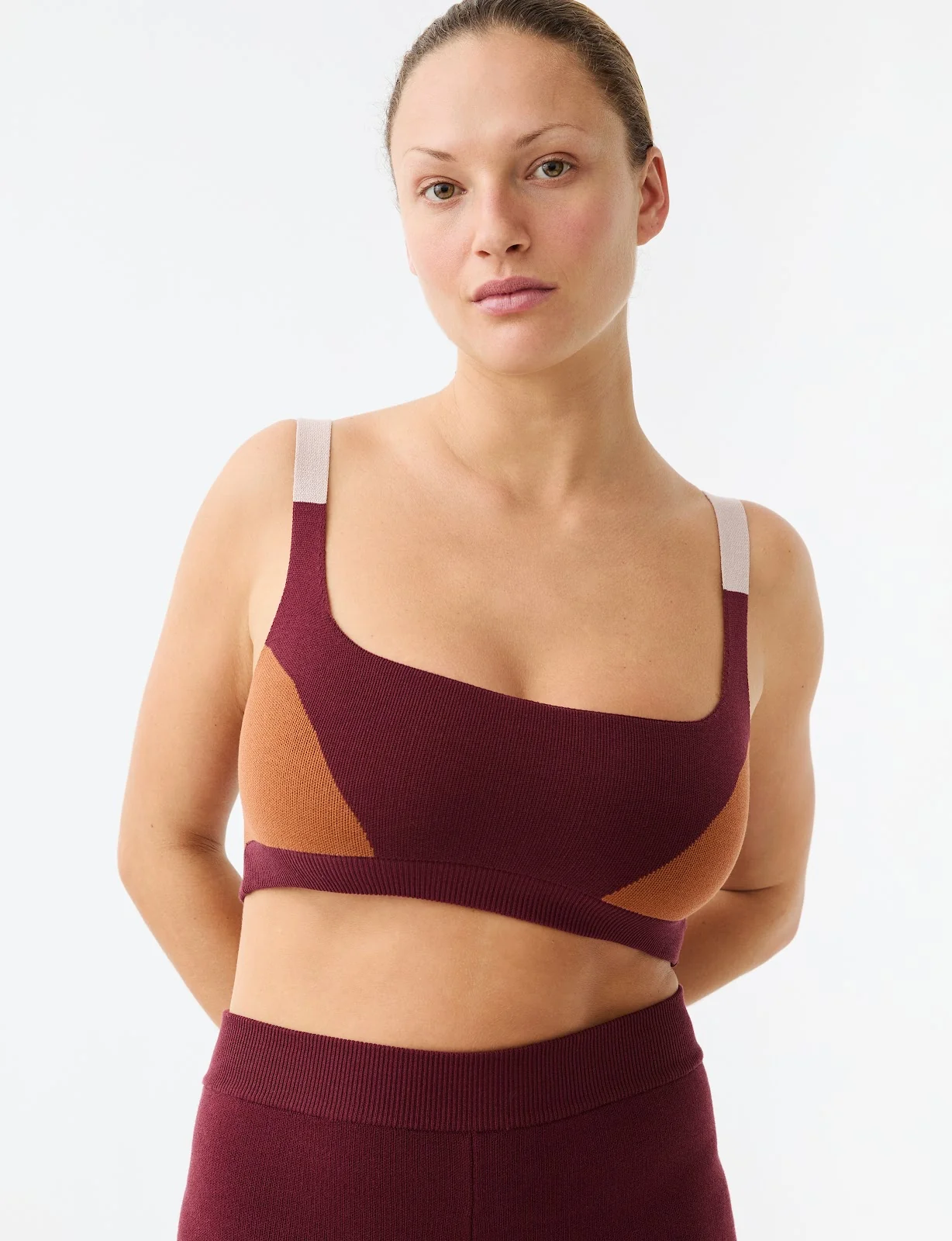 Organic Colour Block Bralet - Mulberry - Image 2