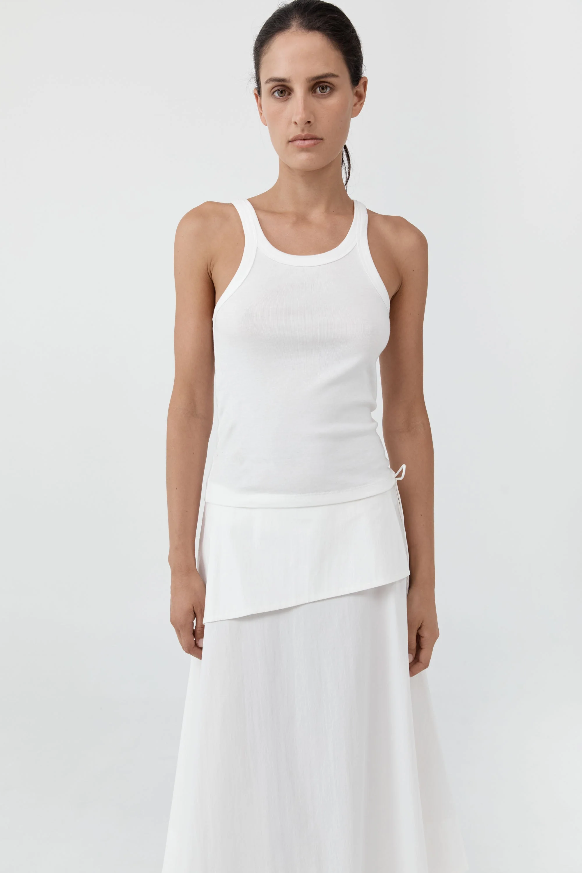 Organic Cotton Racer Singlet – White