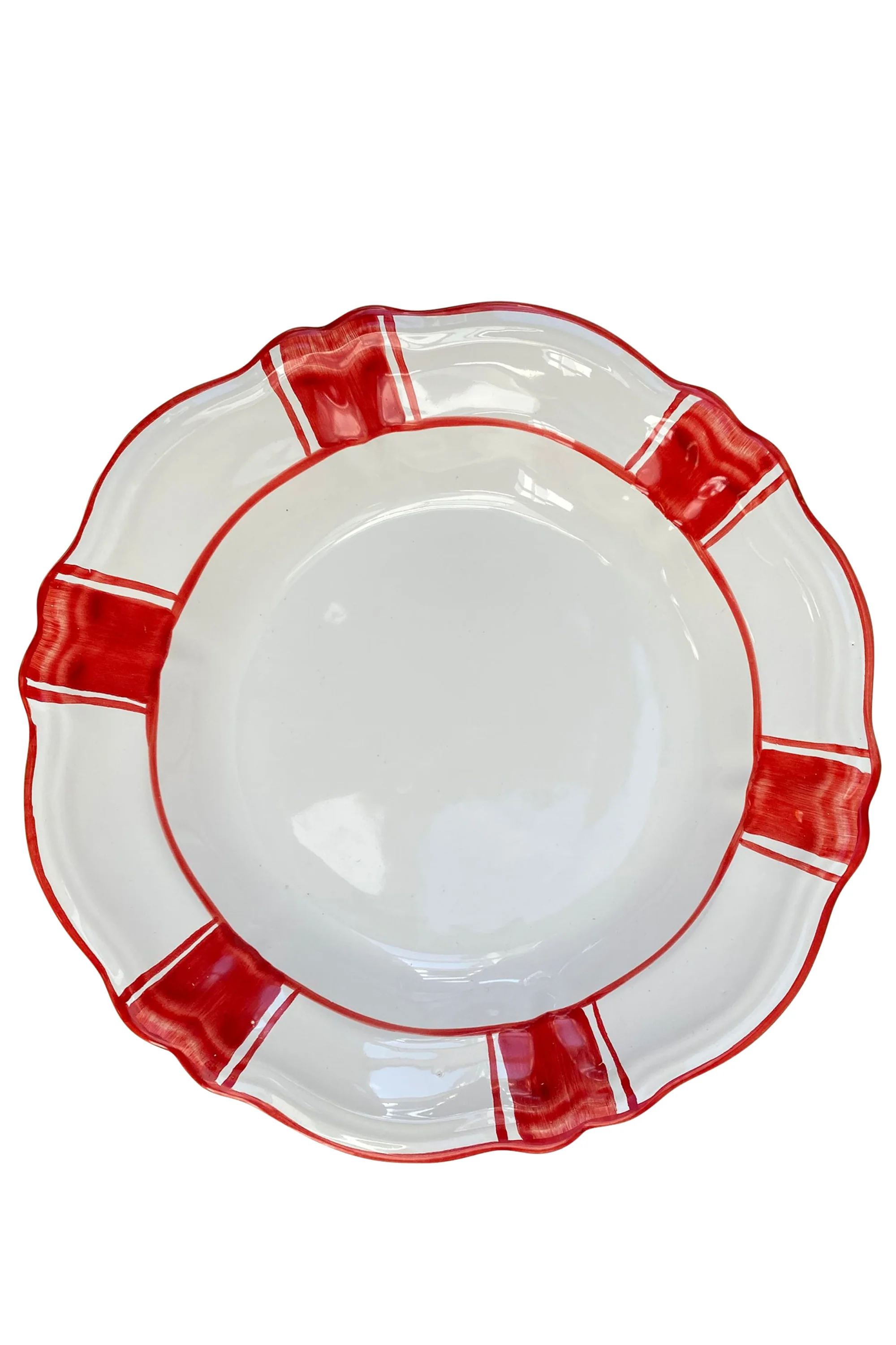 Parasol Ceramic Pasta Bowl - Red Stripe