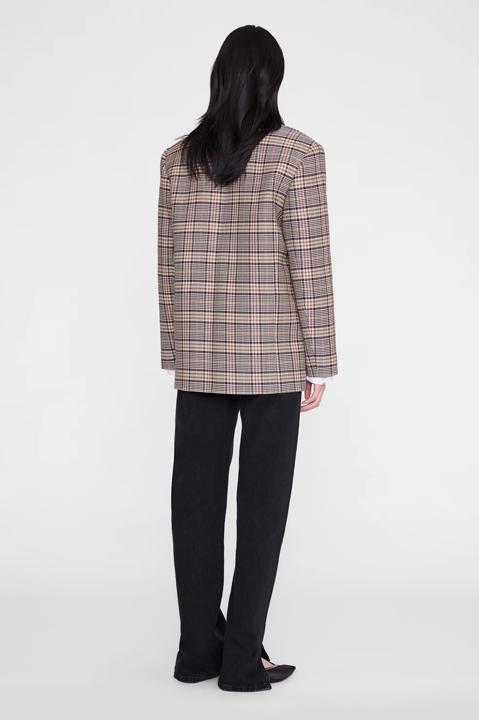 Quinn Blazer - Beige and Navy Check - Image 5