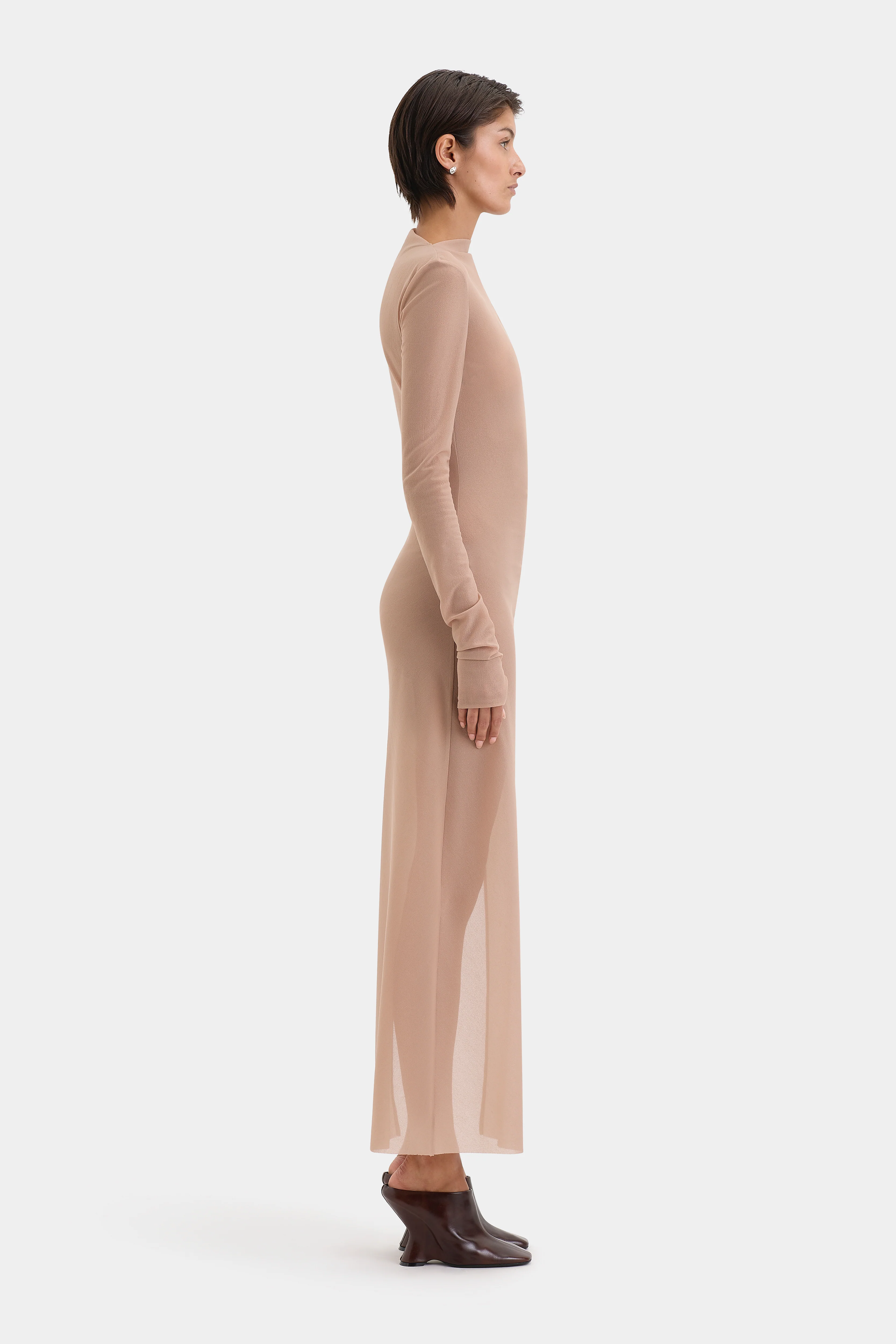 Ruby Draped Gown - Light Tan - Image 7