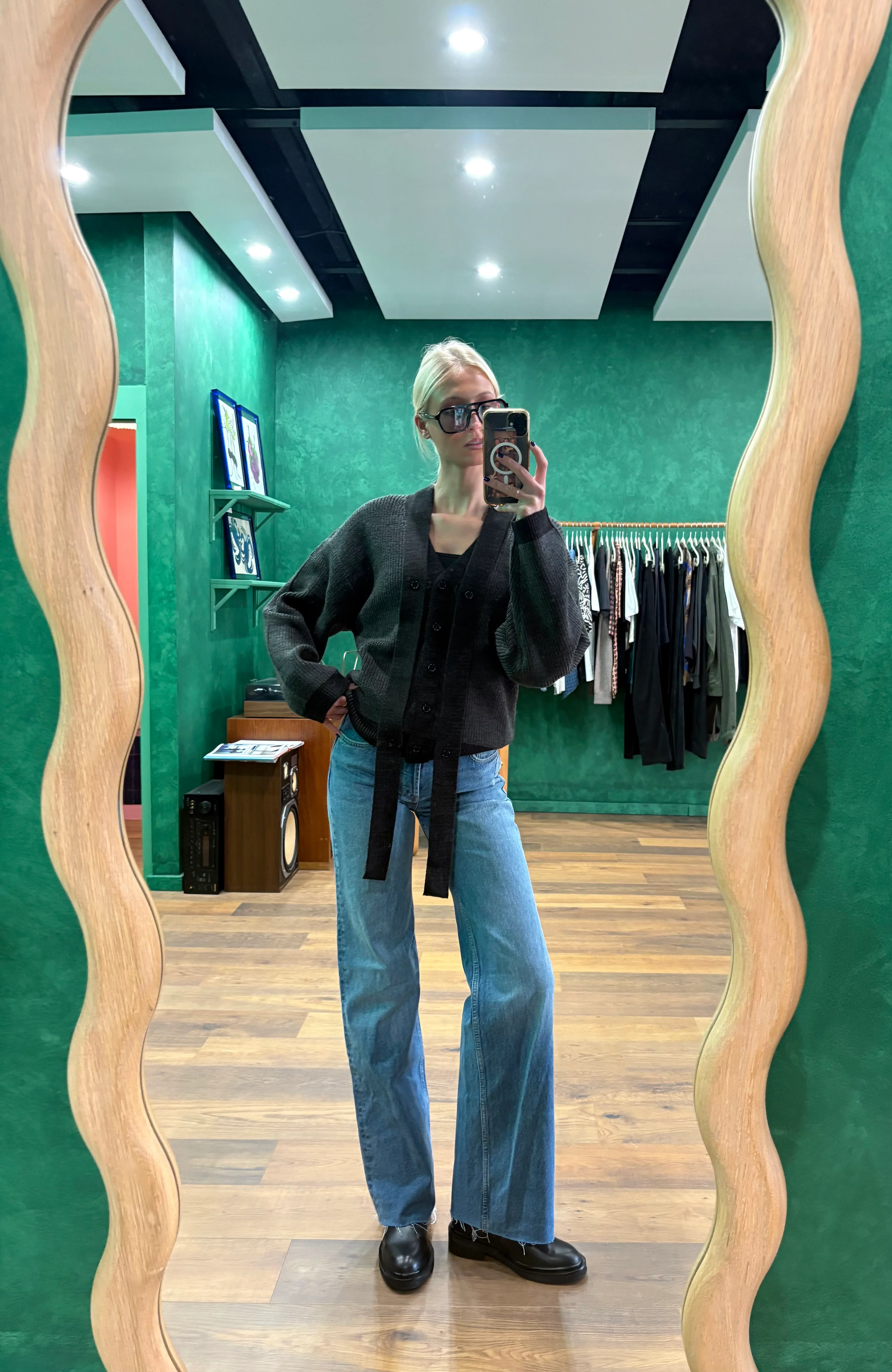 Split Cardigan – Black Contrast - Image 2