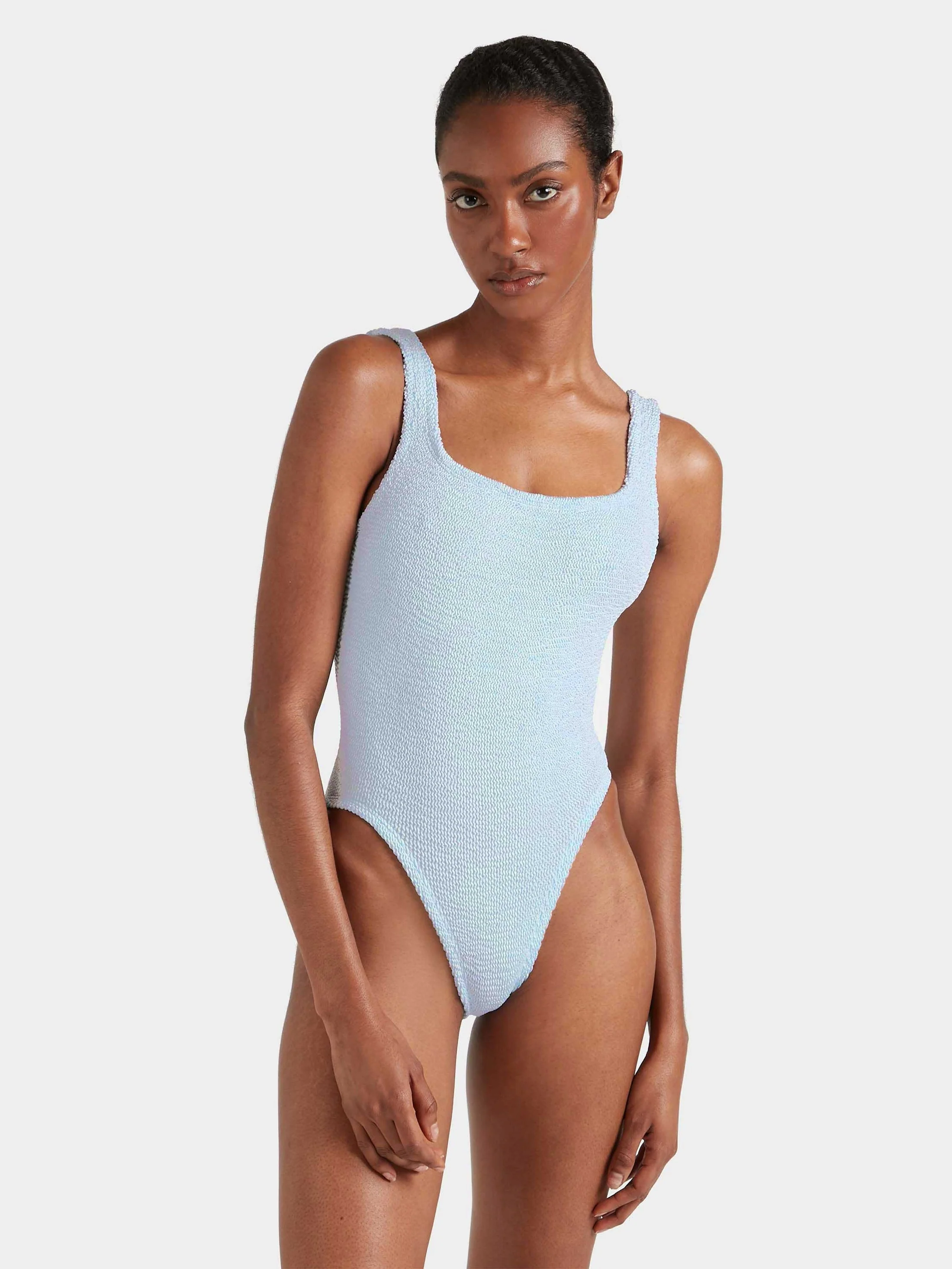 Square Neck Swim - Metallic Ice Blue - Image 3