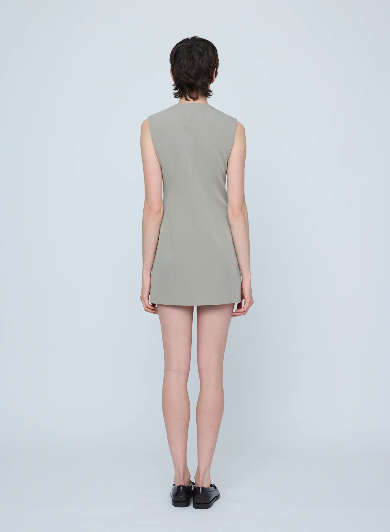 Utility Vest Mini Dress - Mushroom - Image 4