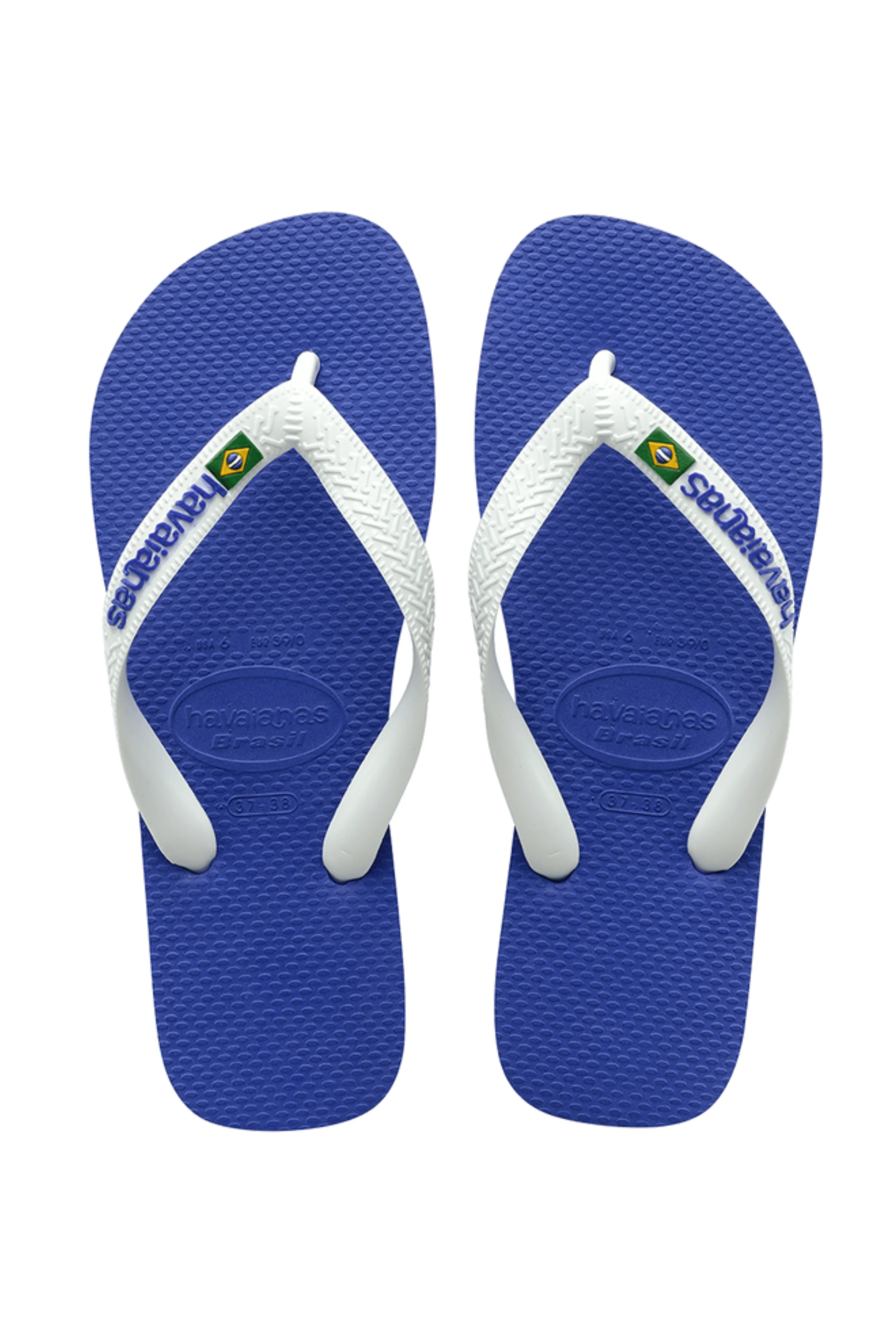 Women's Brazil Logo Flip Flops - Marine Blue