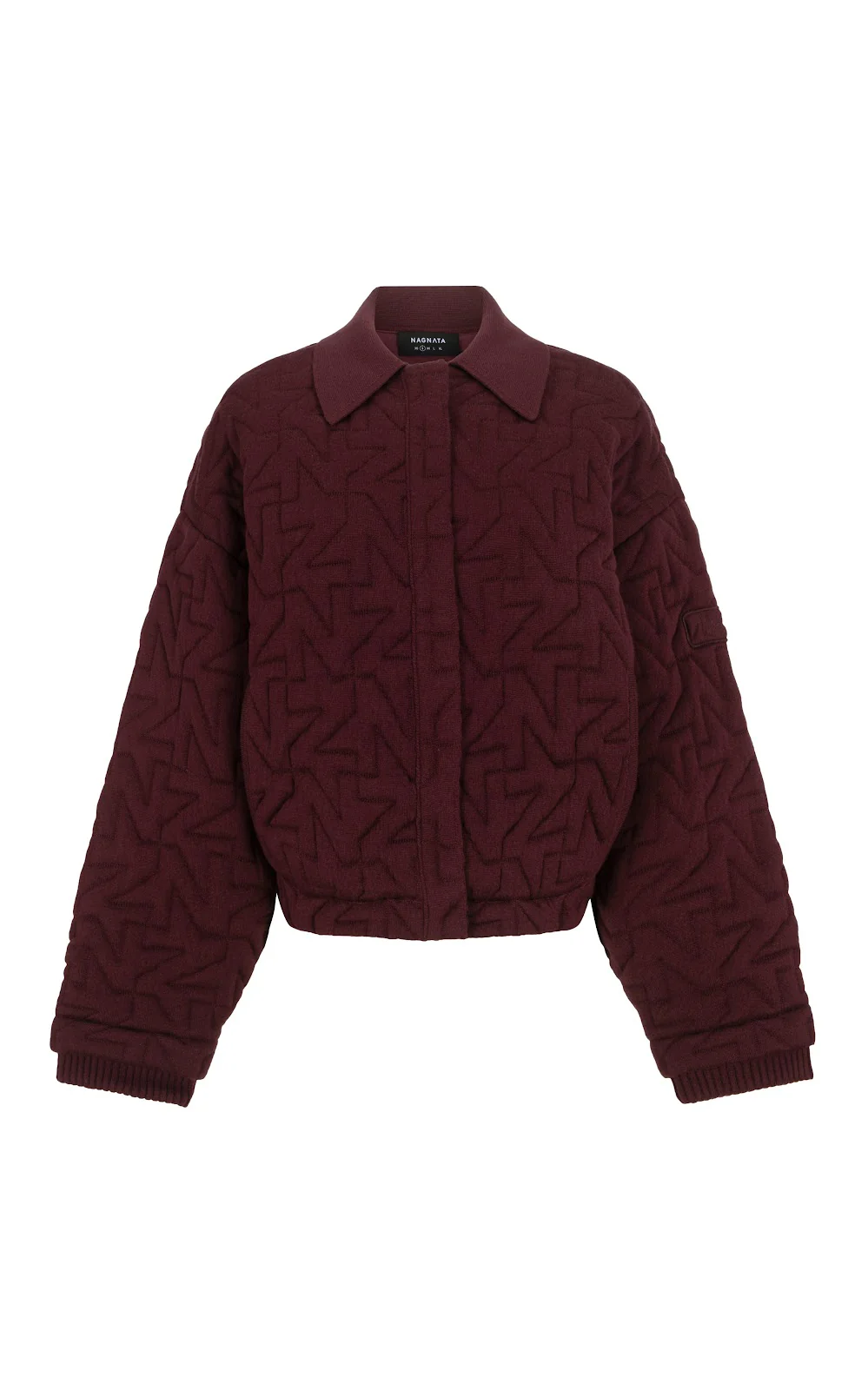 Wool Quilted Bomber - Bordeaux