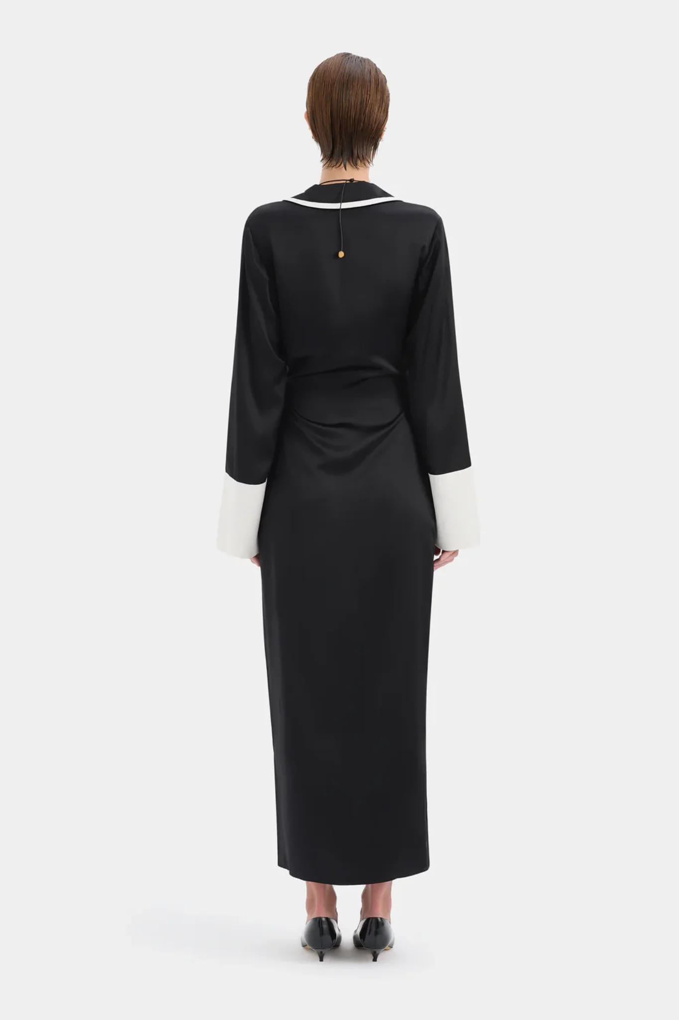 Yasmine Wrap Shirt Dress - Black - Image 3