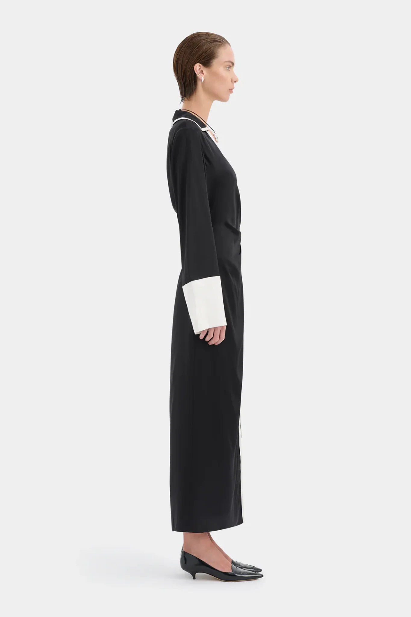 Yasmine Wrap Shirt Dress - Black - Image 4
